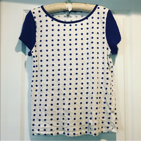 J. Crew Tops - ✨sake✨ NWOT J. Crew Blue White Dot Cotton Shirt